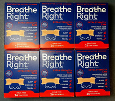 156 BREATHE RIGHT NASAL STRIPS, EXTRA STRENGTH TAN  6 x 26 CT BOXES  EXP 2028