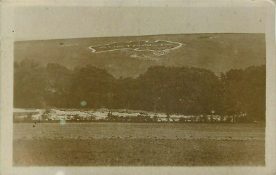 Australia scenic real photo postcard drawn map on a hill iconic vintage photo