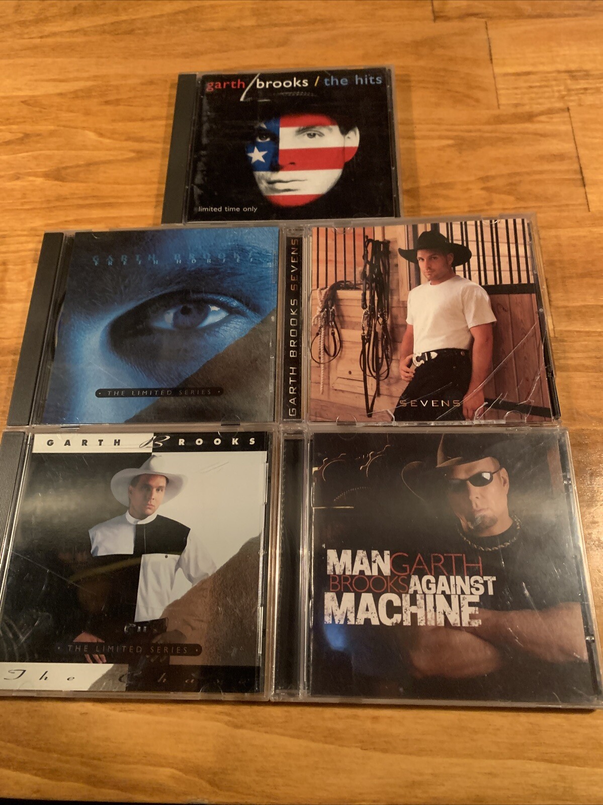 Garth Brooks 5 CD LOT/The Hits/Man Against Machine(New)/7’s/Chase/Fresh Horses
