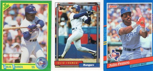 JULIO FRANCO Lot of 30 Different Premium MLB Baseball Cards Texas Rangers - Picture 6 of 7