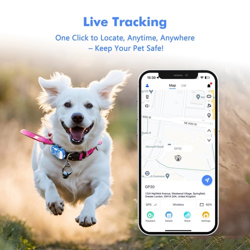 4G Dog Cat GPS Tracker for Pets - Waterproof Smart Locator with App, Live Track - Picture 2 of 8