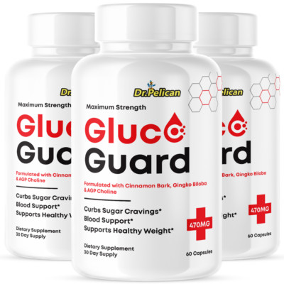 Gluco Guard- Cardiovascular Health, Blood Pressure & Sugar Support- 3 Bottles