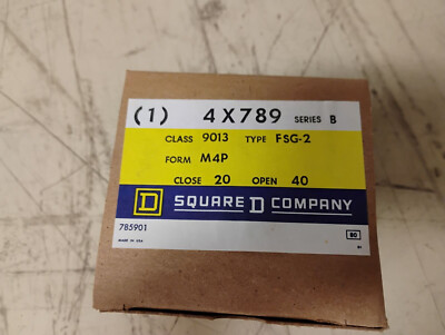 Square D Company FSG-2 Class 9013 Form M4P Close 20 Open 40 - New Old Stock