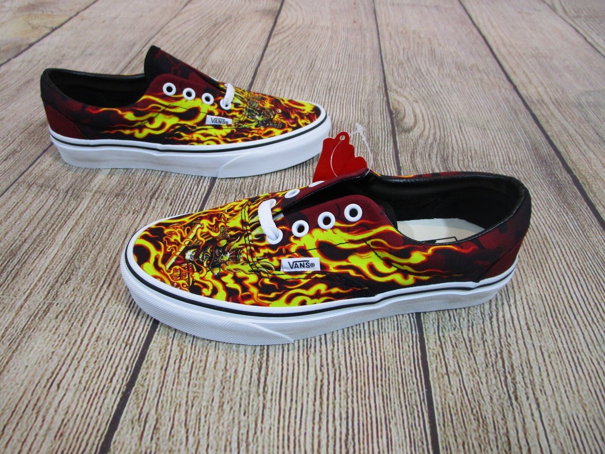 NEW Vans Era Samurai Rising Black Red Flame Canvas Skate 