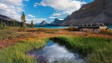 Landscape canada nature mountains water Custom Gaming Mat Desk