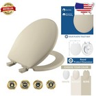 Stylish Round Toilet Seat - Soft Close Feature, Easy Clean Hinges, Bone Finish