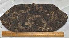 Beaded Evening Bag Clutch Purse with Rhinestone Kisslock Vintage 1930's
