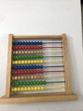 Melissa Doug Abacus Classic Wooden Educational Counting Toy 100 Beads Mint