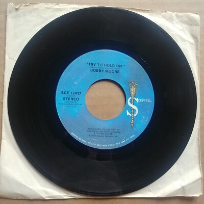BOBBY MOORE Try To Hold On 45 7'' FUNK SOUL Record Vinyl Records 1976