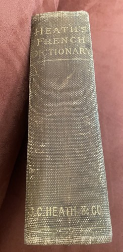 1903 Heath's French And English Dictionary Hardcover Book - 第 1/8 張圖片