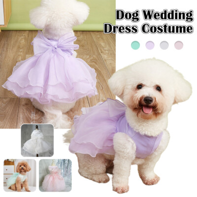 Pet Clothes Dog Wedding Dress Prom Party Princess Dresses for