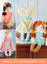 SEWING PATTERN Sew Girls Cloth Doll Soft Fabric Rag Doll Waldorf Style Toy 8402