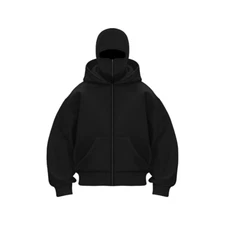 OEM High Quality Custom Mask Ninja Hoodie Embroidery Zip up Sweater 