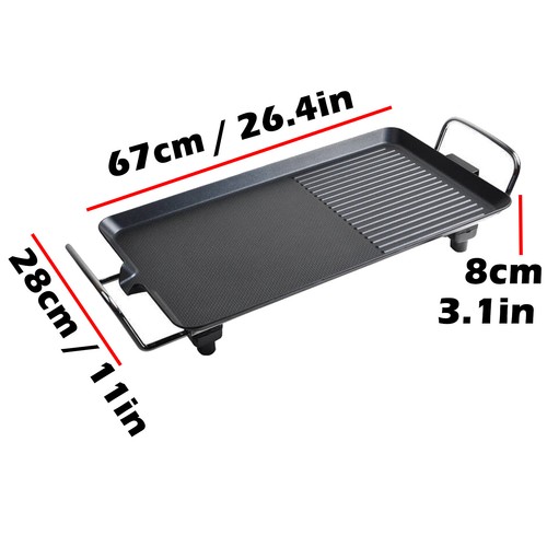 Elektrischer Teppanyaki Grill Tischplatte Grillplatte Kochplatte Grill 3 Größen - Bild 25 von 25