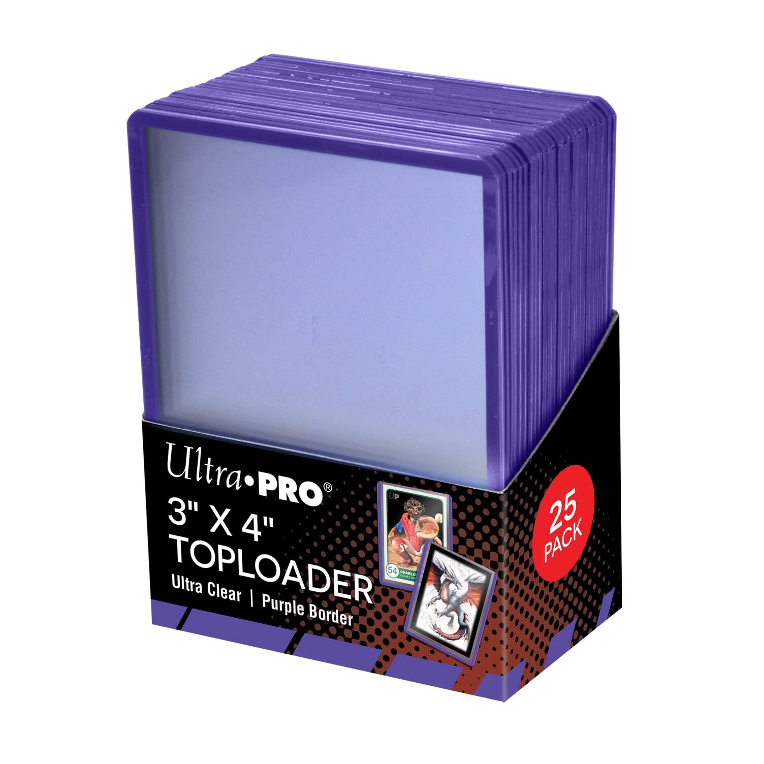 Ultra PRO - 3x4 Purple Border Toploaders 25ct. - Top Loaders for Cards with Card