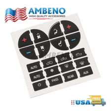 For Chevy GMC Vinyl AC Dash Button Repair Kit Decal Stickers Replacement Black
