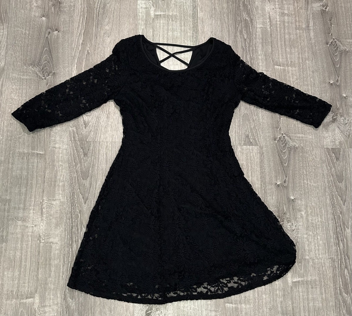Maurices Black Lace Womans Long Sleeve Dress Size Large New With Tags
