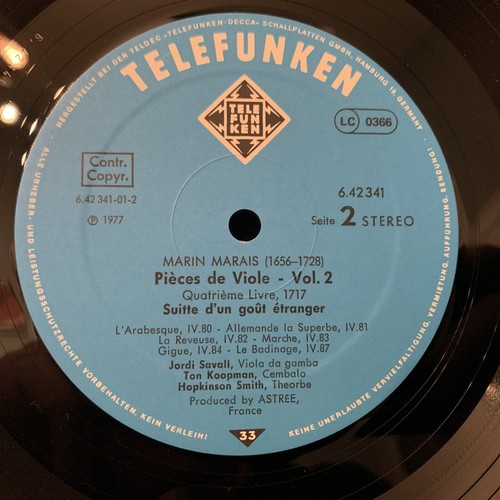 MARIN MARAIS - Pieces de Viole Vol. 2 - JORDI SAVALL, Koopman - TELEFUNKEN ST LP - Picture 6 of 6