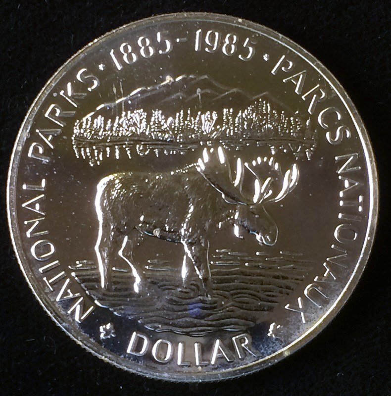 1985 Canada Silver National Parks Commemorative Dollar, Low Mintage and Scarce