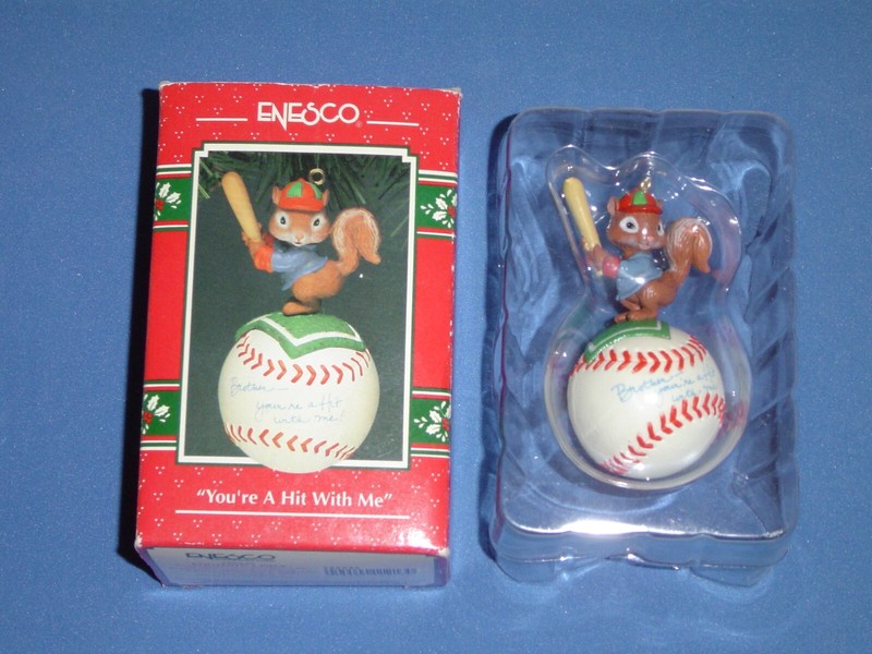 ORNAMENT Enesco 1993 Baseball Your a Hit with Me Brother #595535 MINT in BOX