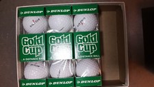 Vintage Dunlop Gold Cup Golf Balls 9 Total 3 Sleeves Packed 3 Each Original Box