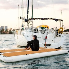 15'x6.5' Floating Dock: Instant Party Platform for 15 Electric Pump for 1-Min