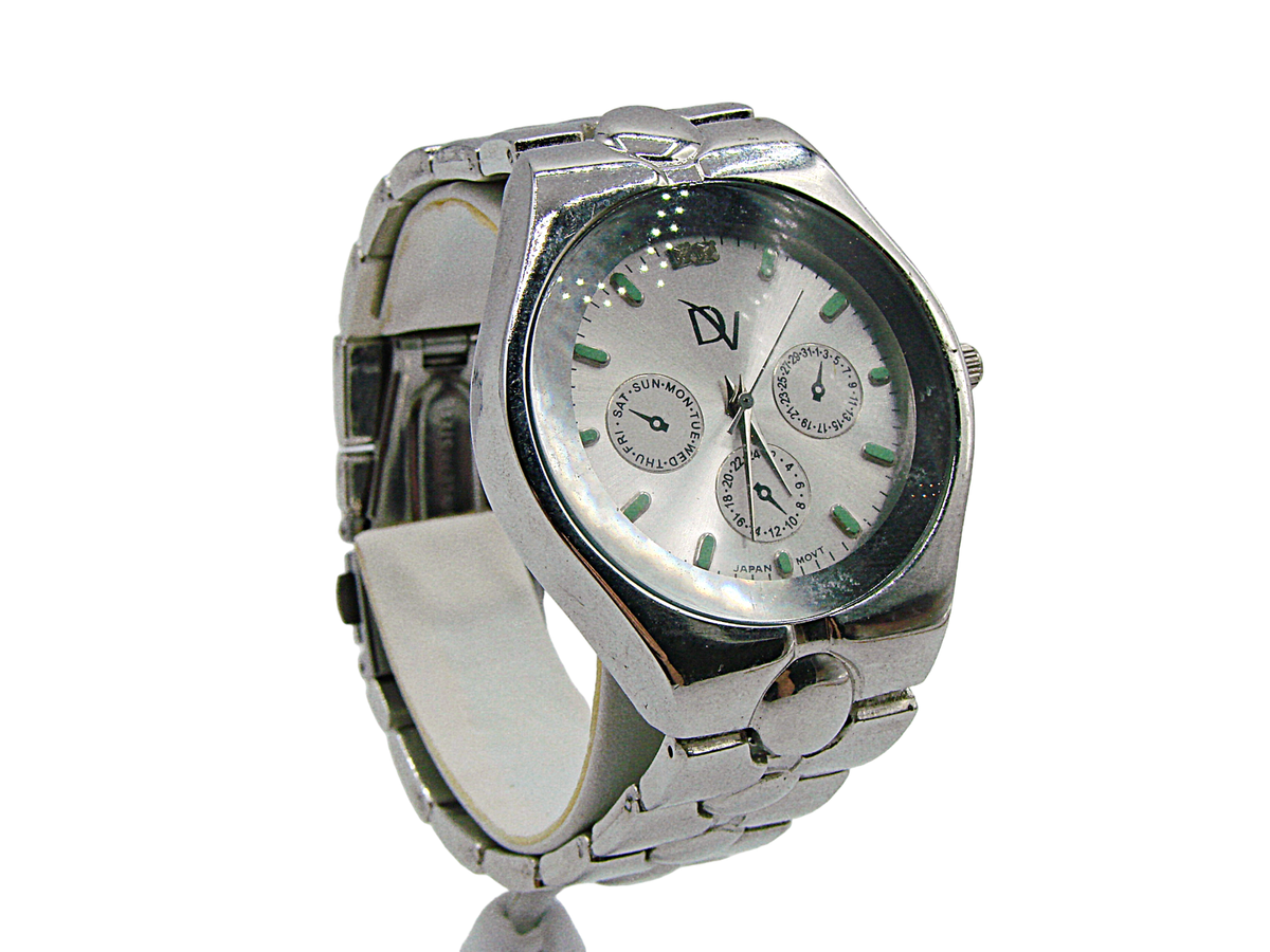 DeJa Voux Unisex Quartz Chronograph Watch Stainless Steel Band w