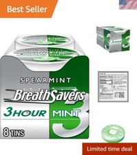 8 Count Spearmint Sugar Free Breath Mints Tins   1.27 oz for 3-Hour Freshness