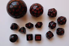 15 Piece Polyhedral Dice Set (D100,D60,D30,D24,D20,D16,D12,D8,D7,D10,D6,D5,D4)