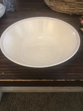 Pink And Blue Strip Corelle Serving Bowl