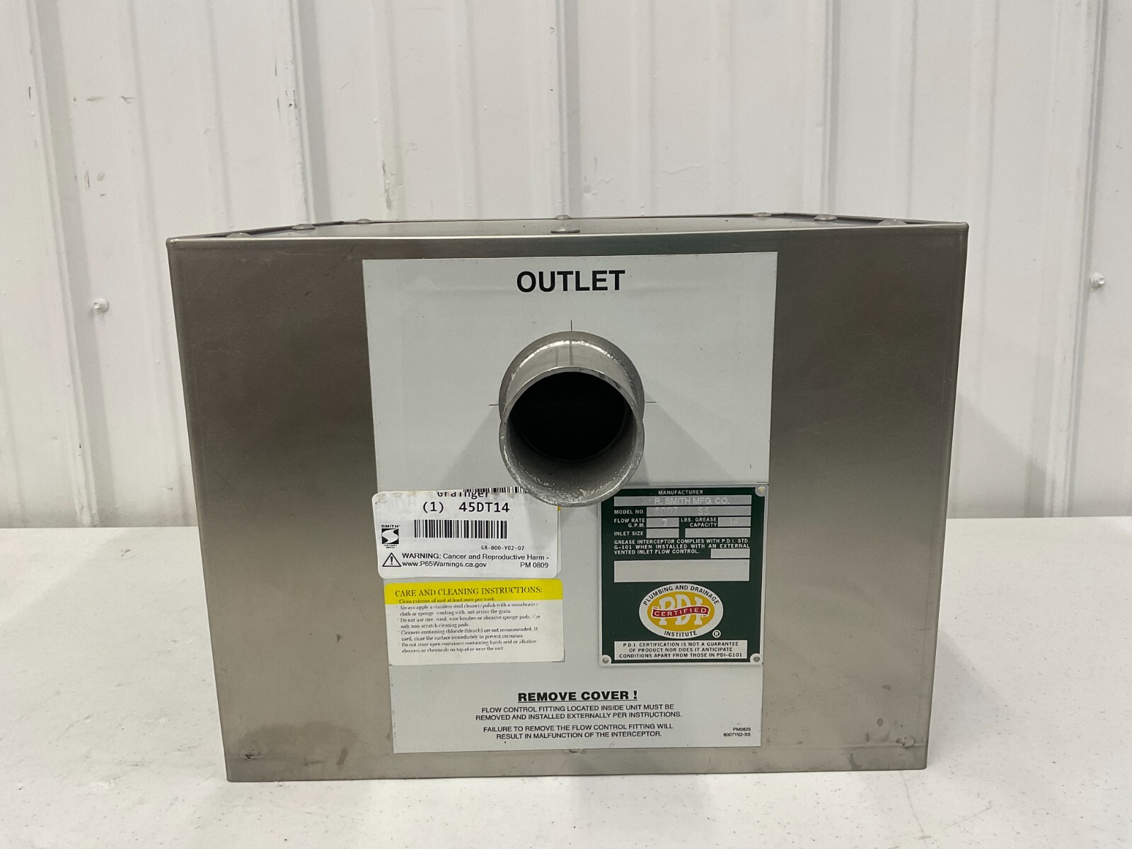 Smith Light Commercial 800Y0207 Grease Interceptor,Capacity 14 7