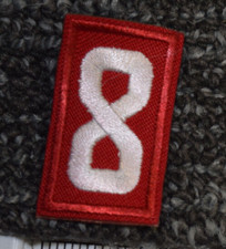 Cub Scout BSA Pack Number 8 Uniform Embroidered Sleeve Patch Red White