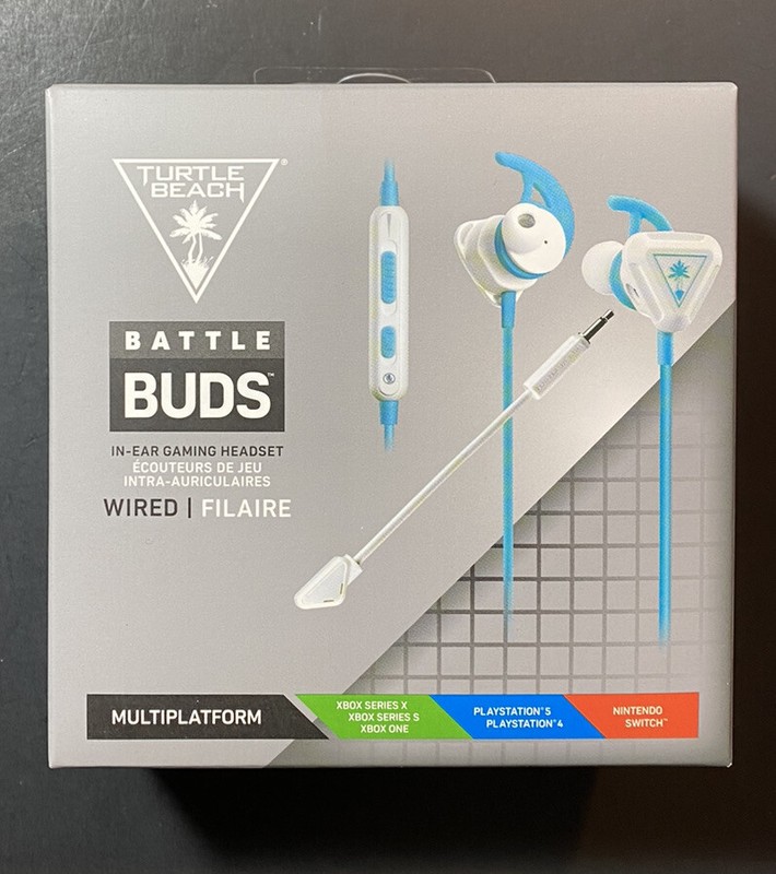 Turtle Beach Battle Buds In-Ear Gaming Headset [ White / Teal ] NEW