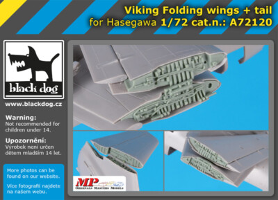 Black Dog 1/72 Lockheed S-3 Viking Folding Wings & Tail for Hasegawa kits