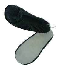 Girl's size M Lightweight Black Ballet Slippers soft leather sole