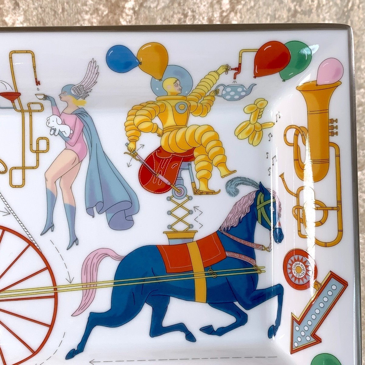 Hermes Porcelain Vide Poche Change Tray Ashtray Tea for Two