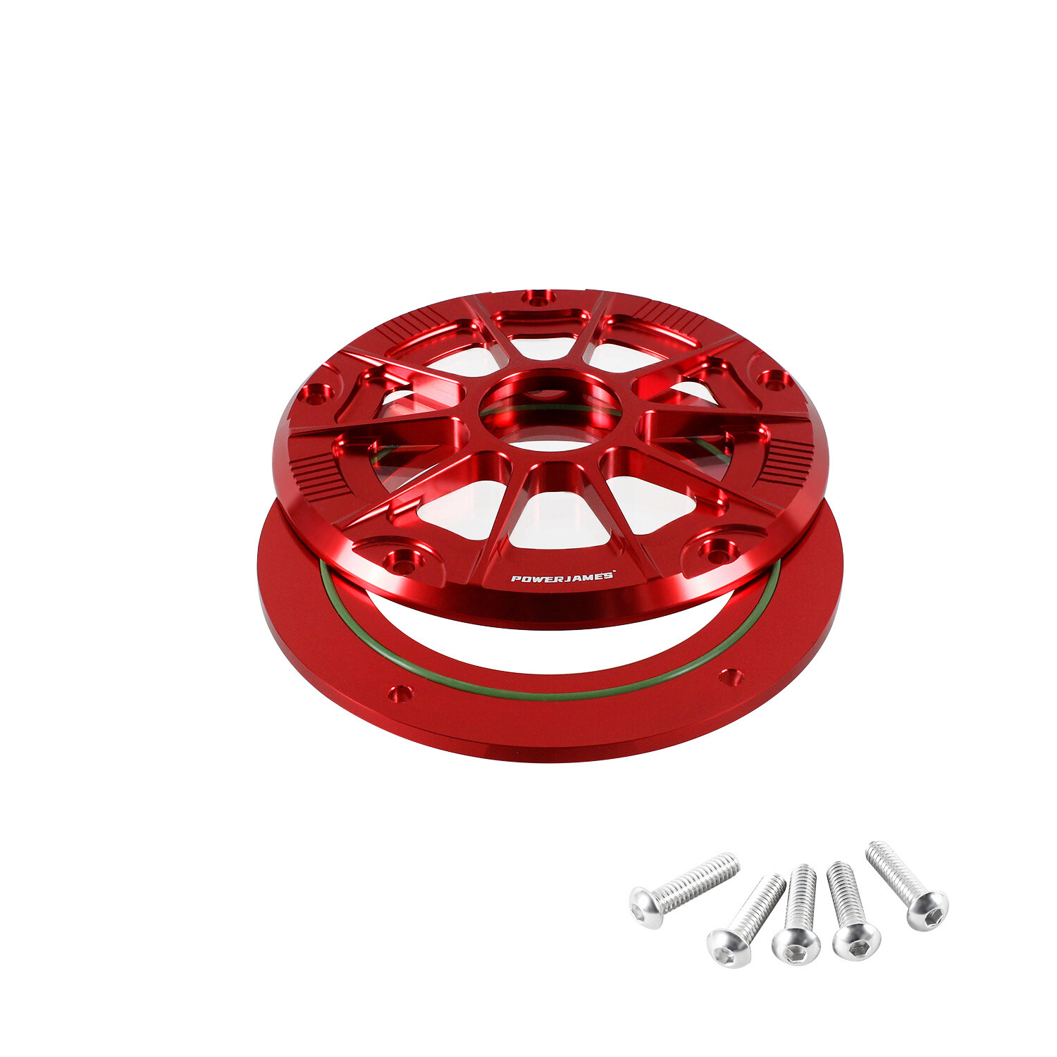 Red Anodized Primary Derby Clutch Cover For Harley 16-later FLHR FLTR FLHX FLHTK