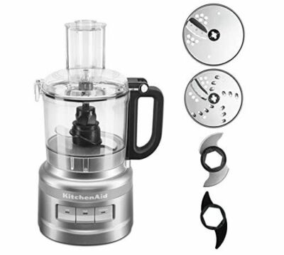 *New, Box Open KitchenAid 7-Cup Food Processor Plus |-Contour Silver 