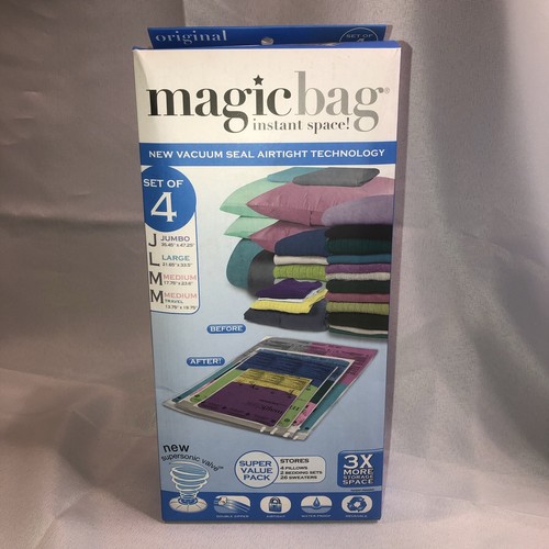 Magic Bag Instant Space Storage Bags, Vaccum Seal, Combo Set of 4 - Afbeelding 1 van 5