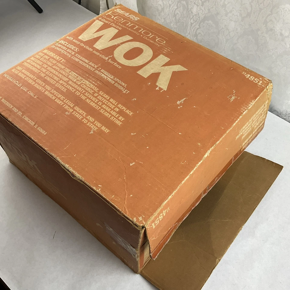 Wok eléctrico antiadherente superficie roja vintage MCM 6 cuartos de galón #114851 completo como nuevo Foto 3 de 4