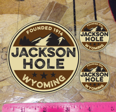 Jackson Hole Wyoming Vintage Decal Sticker Ski Skiing Hike Snowboard Mountains