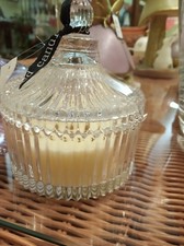 portacandela /bomboniera / scatola cristallo con candela profumata cm 11 x 9