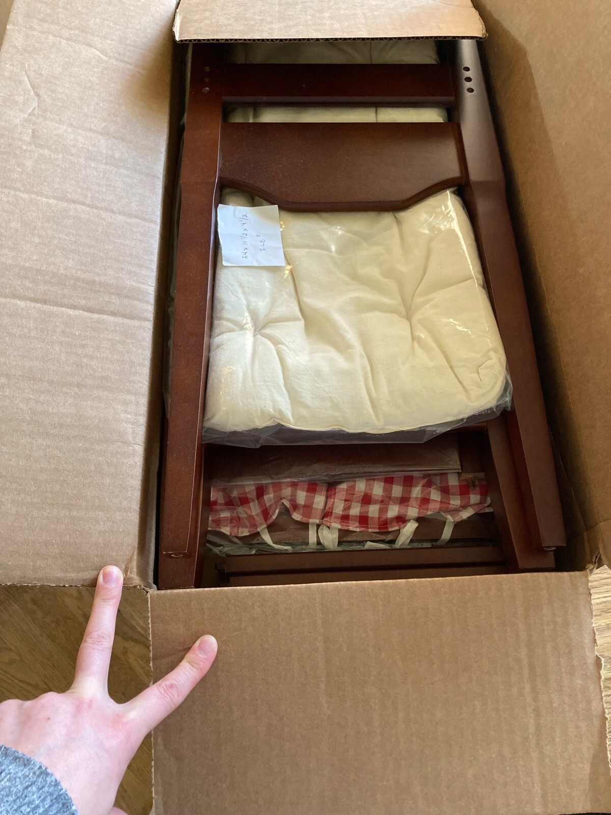 American Girl Doll Felicity's Wooden Canopy Bed with Bedding, Mattress, Pillow