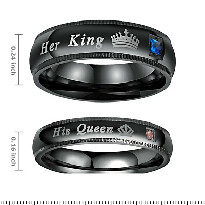 Just Promise King And Queen Rings Lovers New Fashion Stainless
