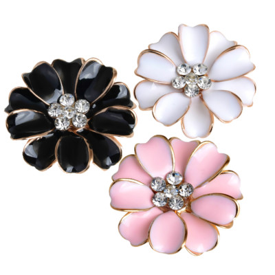 10 Stck. Metall Diamant Blume Strass Knöpfe Verzierungen zum Selbermachen Basteln