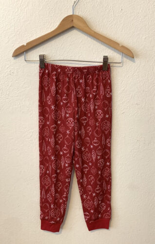 Family PJs Kids Pajama Bottoms XS 4/5 Red Ornament Christmas Holiday NWT