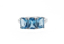 Swiss Blue Topaz Engagement Band 3 Carat Swiss topaz Wedding Ring 925 SilverRing