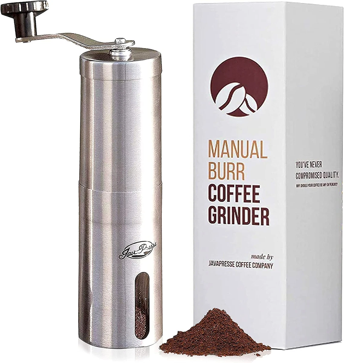 Javapresse Manual Coffee Bean Grinder with Adjustable Settings