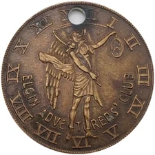 (1898) Elgin IL-El 14b Elgin National Watch Co Merchant Token Father Time
