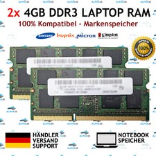 8 GB 2x 4 GB SO-DIMM DDR3-1600 For Toshiba Satellite L650D L655D RAM Memory